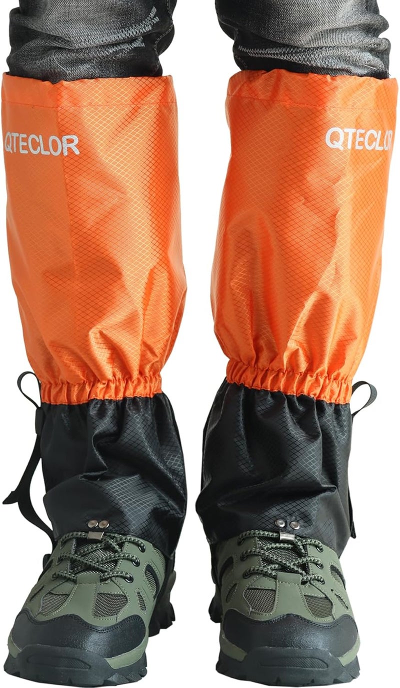 QTECLOR Men/Women Adjustable Leg Gaiters, Teen Adult Snow Shoe Gaiters for Hiking, Snowshoeing Lightweight Boot Gaiters - Image 1
